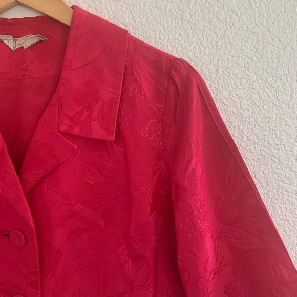 Vintage | Pink brocade silk like cropped jacket blazer size small - Picture 4 of 9